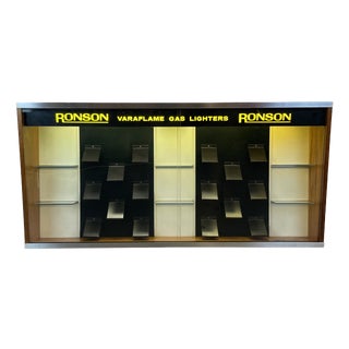 Lighted Counter Glass Varaflame Display Cabinet from Ronson, UK, 1960s For Sale