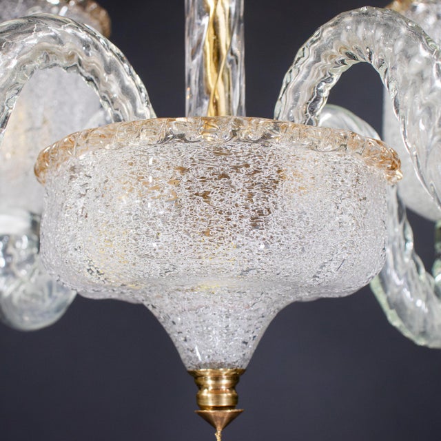 Midcentury Rugiada Murano Chandelier Attributed to Barovier & Toso For Sale - Image 12 of 18