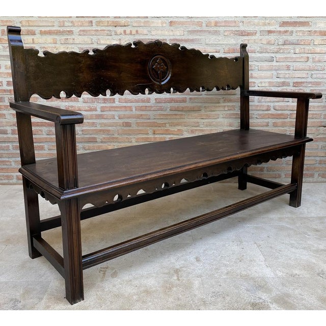Beautiful French rustic sofa or bench from the early 20th century. This characterful sofa or bench is a country house...