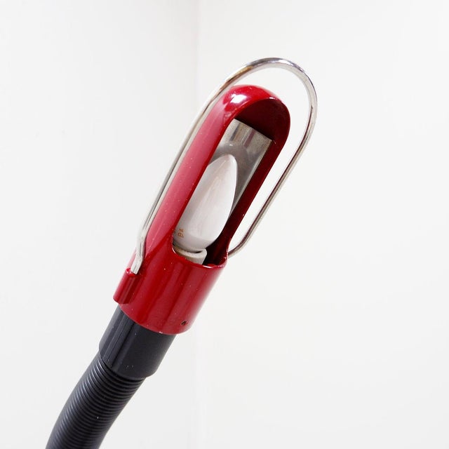 Space Age Floor Lamp with Dark Red Shade, 1970s For Sale - Image 4 of 16