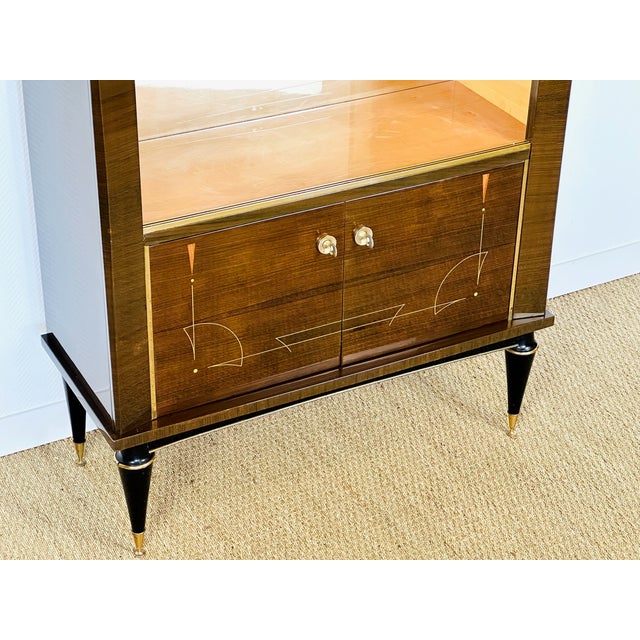 Art Deco Walnut Display Cabinet, 1950s For Sale - Image 11 of 15