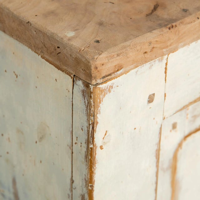 French Early 20th Century Vintage Chippy Wood French Cabinet For Sale - Image 3 of 4