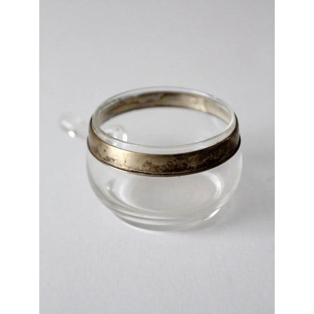 Vintage Silver Rimmed Glass Cup For Sale - Image 9 of 10