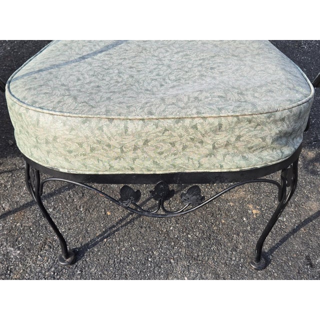 Russell Woodard Vintage Wrought Iron Patio Seating Loveseat and Chair For Sale - Image 4 of 12