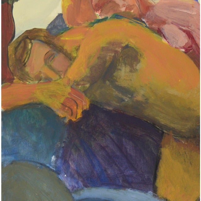 Original Abstract Expressionist Painting - "Lovers’ Embrace" Wonderful example of a vibrant abstract expressionist...