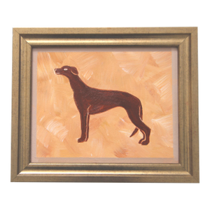 Dog Greyhound Burnt Umber Burnt Orange Minimalism Abstract Art Deco by Cleo Plowden