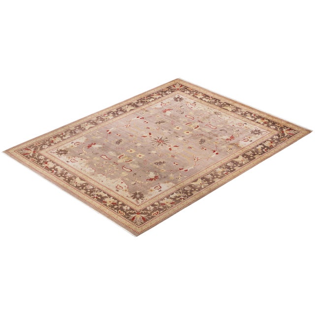 Beige Eclectic, One-of-a-Kind Hand-Knotted Area Rug - Beige, 9' 4" x 12' 2" For Sale - Image 8 of 8