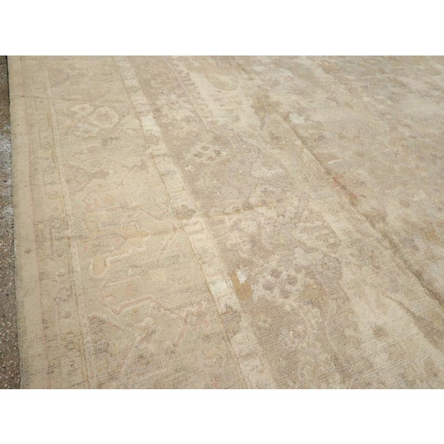 Rustic Galerie Shabab Collection Early 20th Century Turkish Oushak Room Size Carpet For Sale - Image 3 of 8