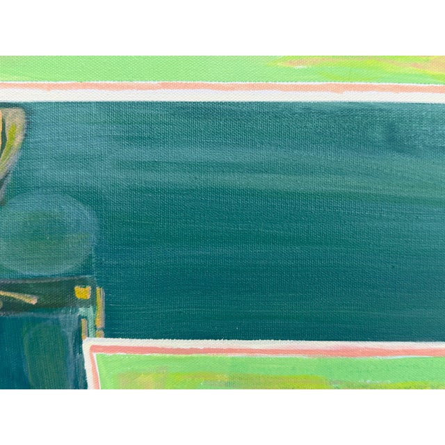 Geometric Abstract Acrylic on Canvas Painting, Circa 2008 For Sale - Image 9 of 12