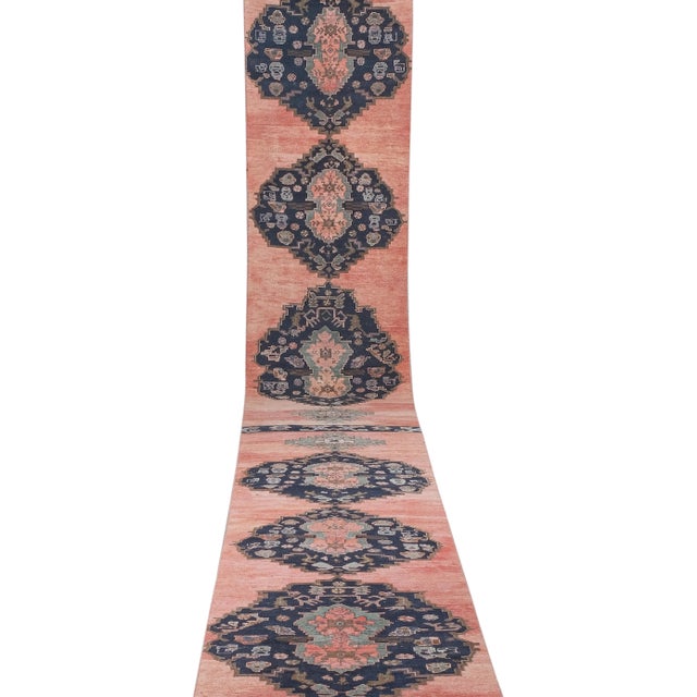 Vintage Muted Soft Colors Turkish Stair Carpet - Hallway Runner 2'12" X 23'4" 36" x 280" / 91 x 712 Cm Hand woven with...