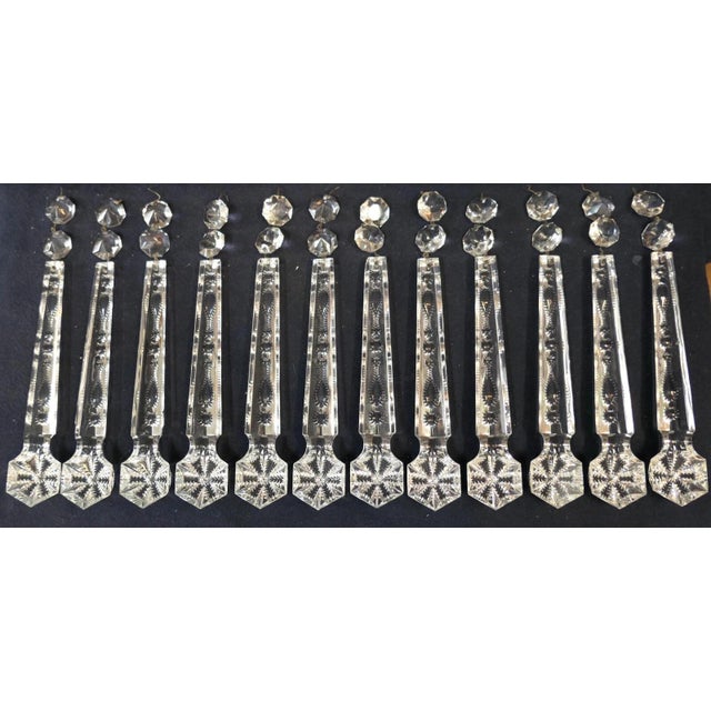 Transparent Late 19th Century Victorian Cut Glass Prisms, 10" - Set of 20 For Sale - Image 8 of 9