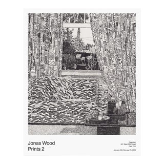 Jonas Wood, Pattern Couch Interior With Mar Vista View, 2023 For Sale