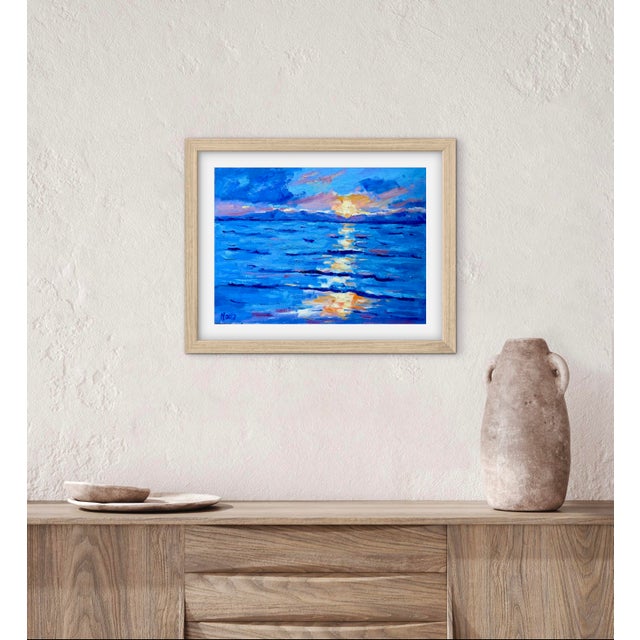 Quiet Places & Coastal — Maui Sunset Original oil painting by Haas, 16 x 12 unframed linen panel, signed. A serene...
