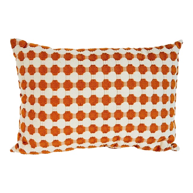 Tangerine Geometric Decorative Throw Pillow, USA Made For Sale