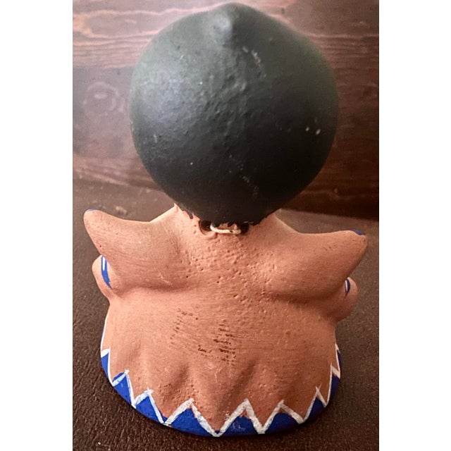 Vintage 20th Century Hand Painted Terra Cotta Boy Angel Bell For Sale In Orlando - Image 6 of 8