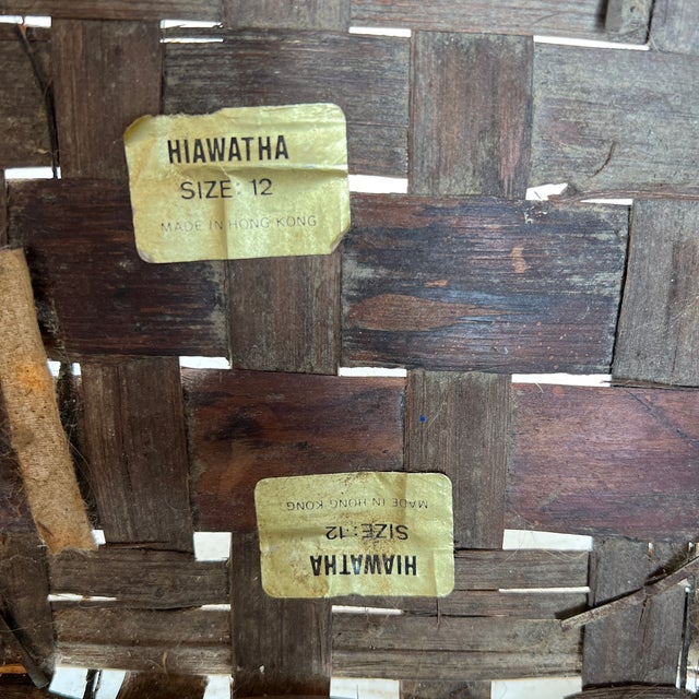 Mid 20th Century Vintage Mid Century Woven Basket From Hong Kong For Sale In West Palm - Image 6 of 7