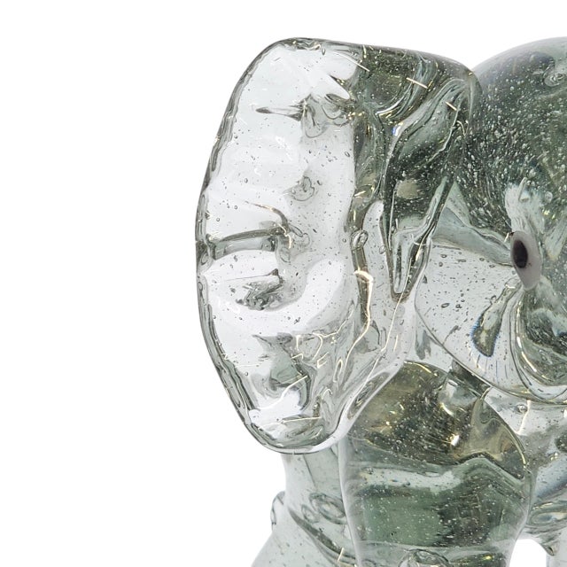 Transparent Barovier & Toso Murano Hand Blown Venetian Glass Elephant Figurine – Italian Art Glass Sculpture For Sale - Image 8 of 9