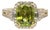 3.6Ct Sphene Ring With Natural Diamonds Accents: Solid 14k Gold, Cushion 9x7mm, Size 6.75 For Sale