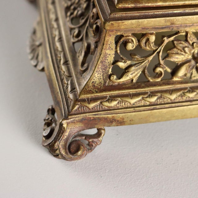 Gold Carved Gilt Bronze Inkwell For Sale - Image 8 of 13