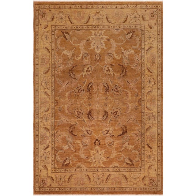 1980s Vintage Rustic Brown/Gold Wool Rug - 8'3" X 9'5" For Sale - Image 9 of 9