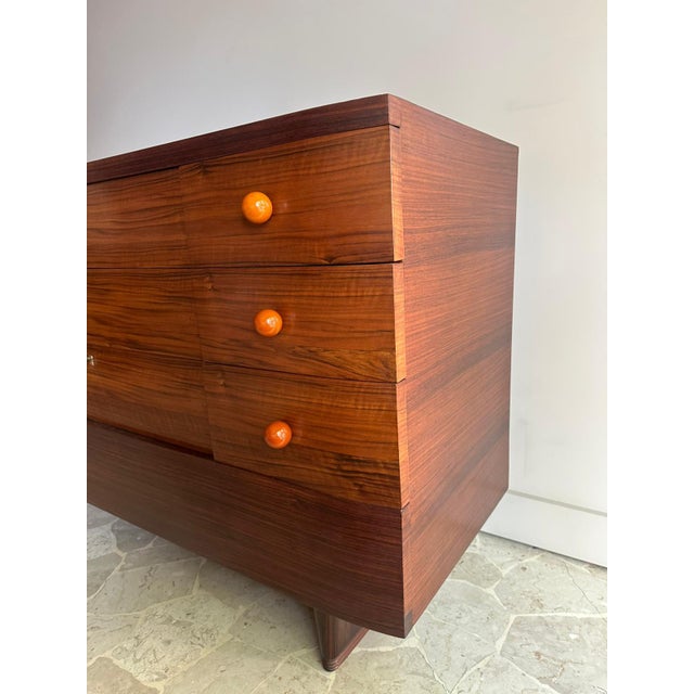 Art Deco Chest of Drawers in Walnut with Bakelite Knobs, Italy, 1930s For Sale - Image 13 of 14