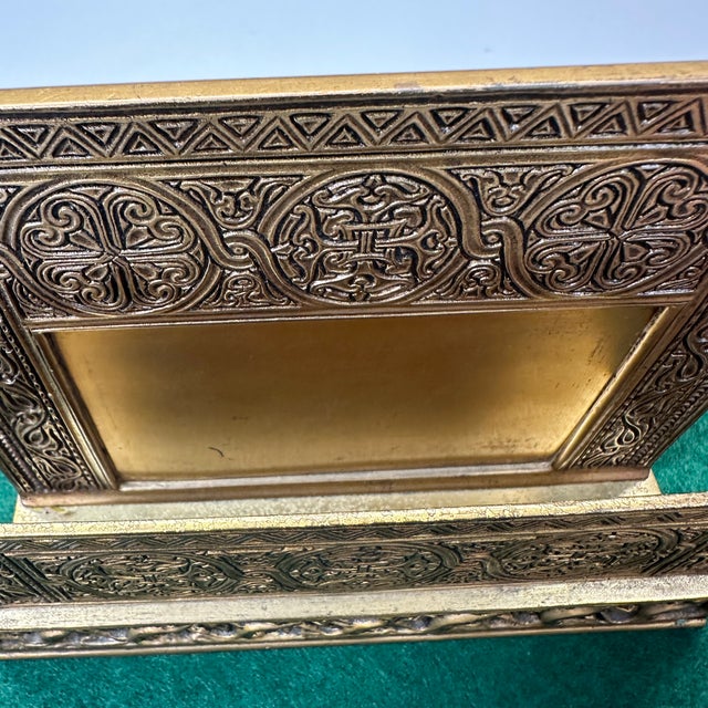Early 20th Century Tiffany Studios New York 1643 Venetian Bronze Note Pad Holder Desk Blotter For Sale - Image 12 of 16