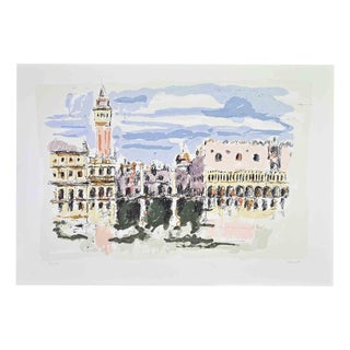 Franco Marzilli, View of Venice, 1980s, Lithograph For Sale