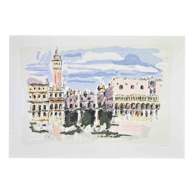 Franco Marzilli, View of Venice, 1980s, Lithograph For Sale
