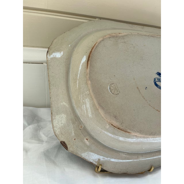 Blue Incredibly Rare Antique 19th Century Blue & White Enoch Wood Transfer-Printed Landscape Platter “Kenmount Dumfriesshire” Scotland Circa 1820’s For Sale - Image 8 of 12