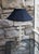 Traditional Frederick Cooper Table Lamp Silver Black Shade Vintage Leaf Motif For Sale - Image 3 of 15