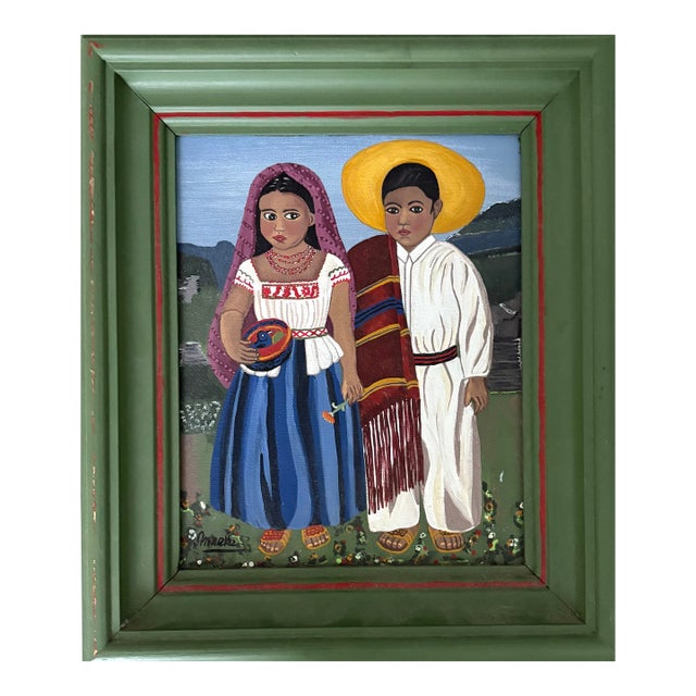 1970s Oil Painting - Latin American Portrait For Sale
