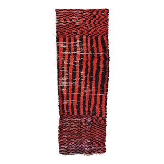 Moroccan Vintage Boujad Rug - 3'3" X 9'6" Ft For Sale
