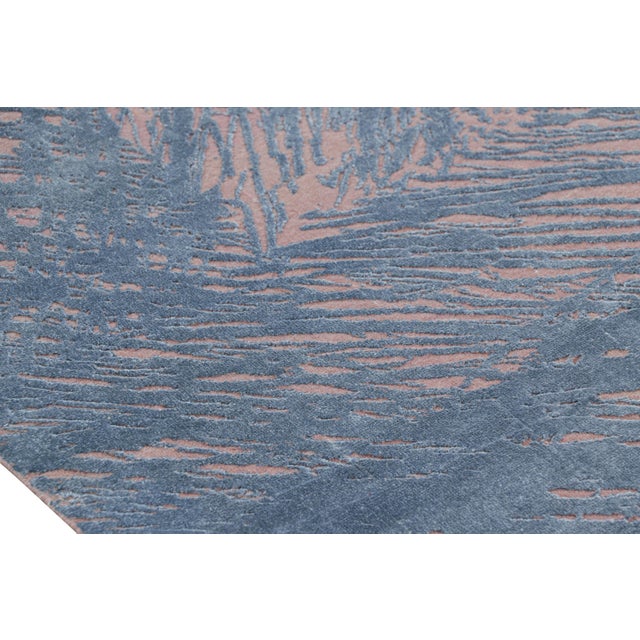 Rug & Kilim's Contemporary Geometric Pink and Grey Wool-Silk Abstract Rug For Sale In New York - Image 6 of 8