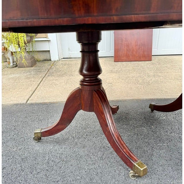 American Antique American 2 Pedestal Mahogany Dining Table Early 19th Century For Sale - Image 3 of 14