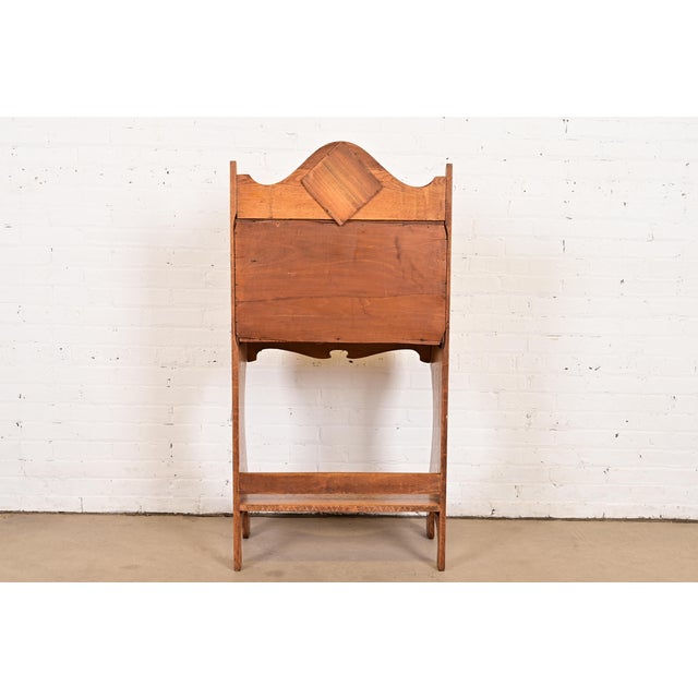Stickley Brothers Style Antique Mission Oak Arts & Crafts Drop Front Secretary Desk, Circa 1900 For Sale - Image 14 of 15