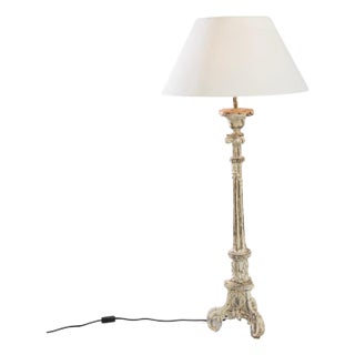 1800s French Wooden Floor Lamp For Sale