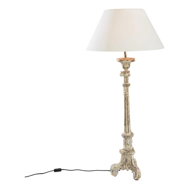 1800s French Wooden Floor Lamp For Sale
