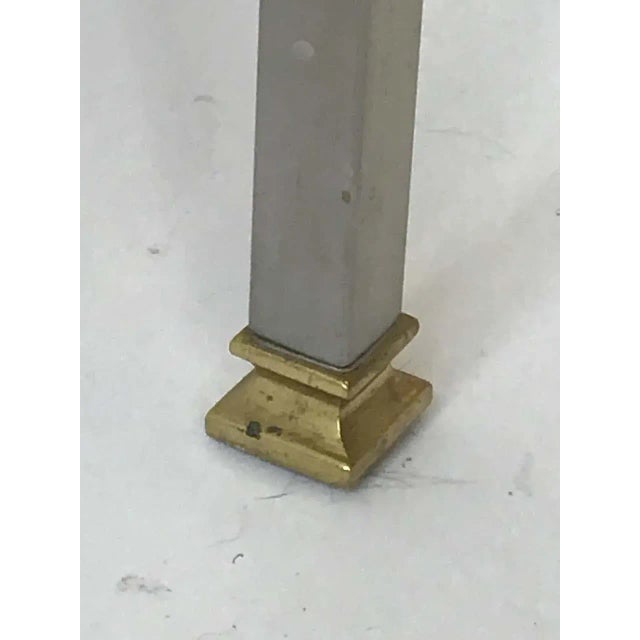 Metal 1980s Italian Steel and Brass Side Table For Sale - Image 7 of 8