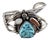 1970s Navajo Style Sterling Silver Multi-Stone Cuff Bracelet With Turquoise, Coral & Mother of Pearl For Sale