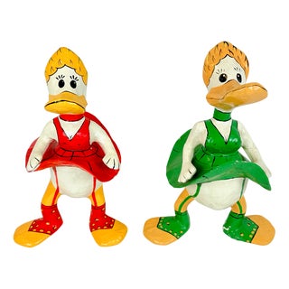 French Papier-Mâché Dancing Ducks, 1960s, Set of 2 For Sale