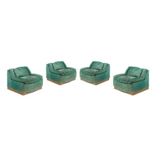 STROPICCIO Lounge Chairs by Luciano Frigerio for Frigerio Di Desio, 1975, Set of 4 For Sale