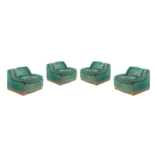 STROPICCIO Lounge Chairs by Luciano Frigerio for Frigerio Di Desio, 1975, Set of 4 For Sale