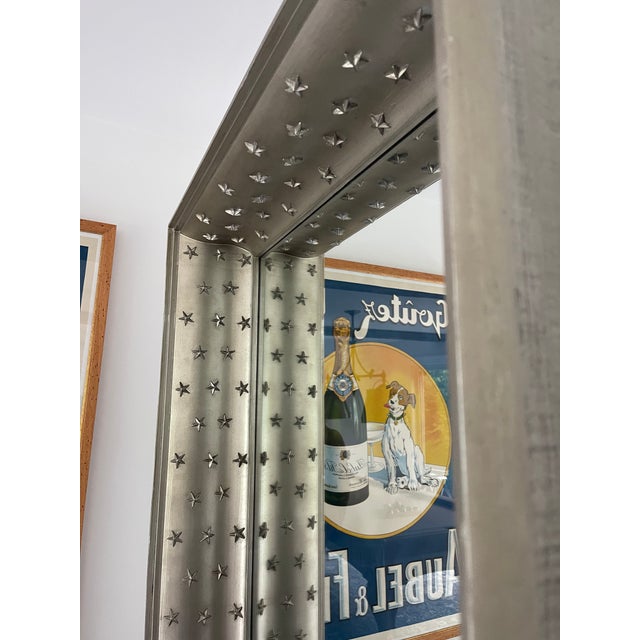 Metal 21st Century Bunny Williams Recessed Shadow Box Star Silver Mirror For Sale - Image 7 of 8