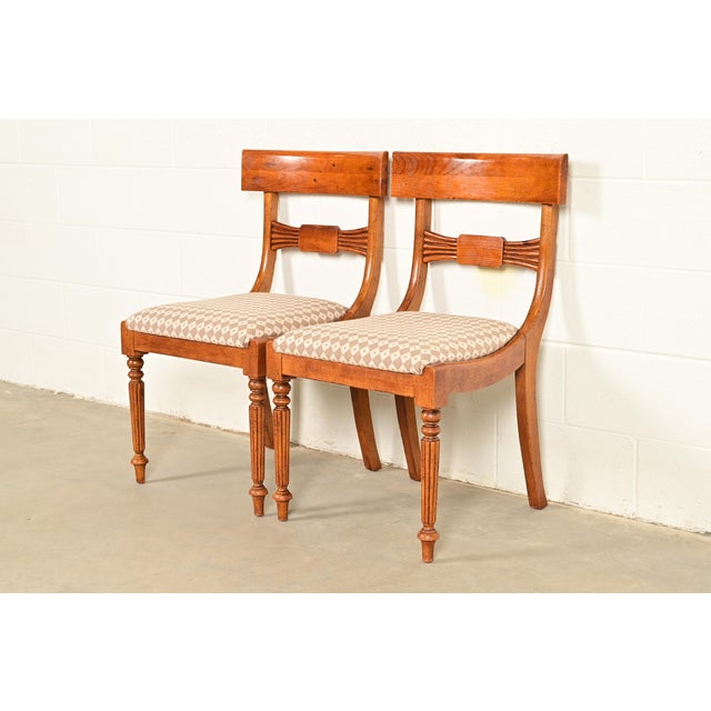 Baker Furniture English Regency Carved Maple Side Chairs or Dining Chairs, Pair For Sale - Image 15 of 15