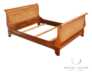 Lexington Cherry And Wicker Queen Sleigh Bed