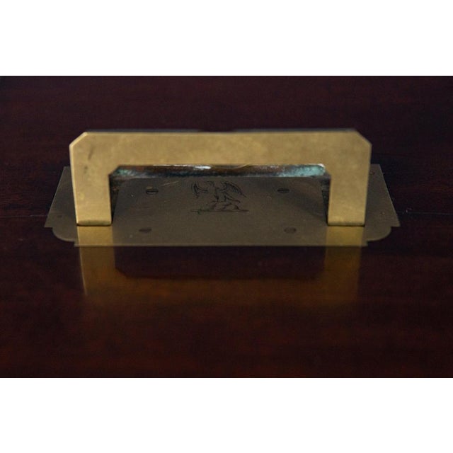 Antique Casket Box in Brass and Mahogany For Sale - Image 5 of 12