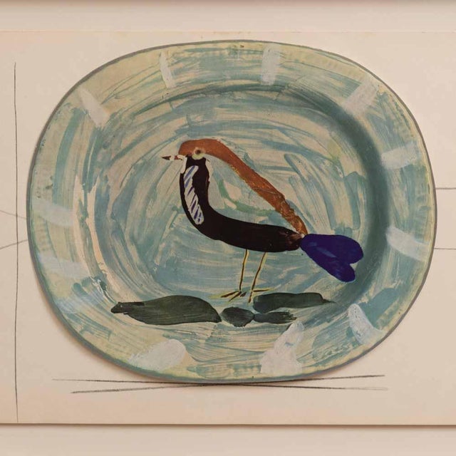 Incredible and rare framed limited edition lithograph of a Picasso ceramic from Céramiques de Picasso published by Albert...