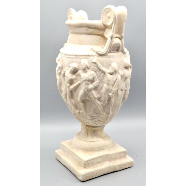 Grand Tour Style White Figural Greek Urn Vase For Sale - Image 9 of 11