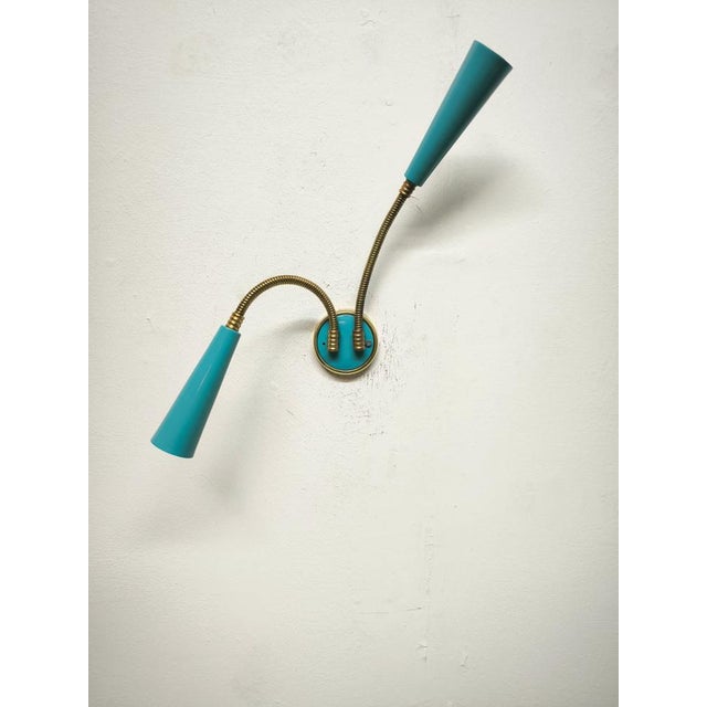 Sputnik Wall Light with Adjustable Brass Arms, 1960s For Sale - Image 4 of 10