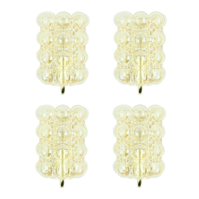 Mid-Century Amber Bubble Glass Wall Sconces by Helena Tynell for Limburg, Germany, 1960s, Set of 4 For Sale - Image 11 of 11